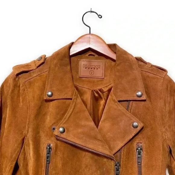 BLANK NYC Suede Leather Moto Jacket in El Dorado Brown Size Small - Picture 7 of 9